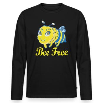 Le Royaume-Uni soutient Ukraine Love Heart - T-shirt manches longues Premium bio Homme - noir - Devant - Nico (187cm)