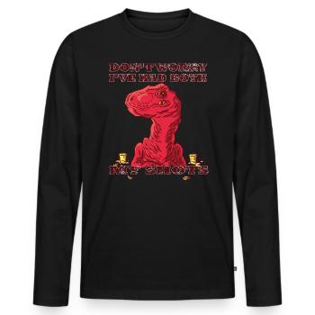 Keine Sorge, ich habe beide Impfungen hinter mir - Männer Premium Bio Langarmshirt - Schwarz - Vorne - Nico (187cm)
