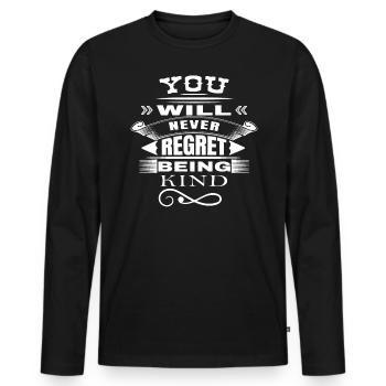 Sie Werden Es Nie Bereuen, Die Menschheit - Männer Premium Bio Langarmshirt - Schwarz - Vorne - Nico (187cm)