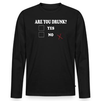 Êtes-vous ivre? Oui Non Devis Party Alcool - T-shirt manches longues Premium bio Homme - noir - Devant - Nico (187cm)