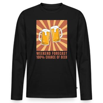 Weekend forecast 100 Chance for beer relax - Men's Premium Organic Long Sleeve Shirt - black - Front - Nico (187cm)
