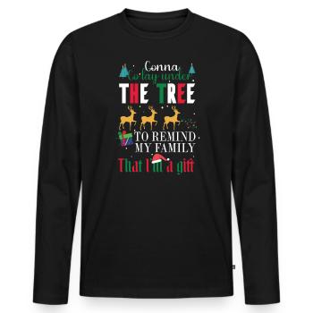 Je vais m’allonger sous l’arbre. Je suis un - T-shirt manches longues Premium bio Homme - noir - Devant - Nico (187cm)