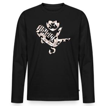 Ciseaux Peigne Chien Coiffeur Profession Léopard - T-shirt manches longues Premium bio Homme - noir - Devant - Nico (187cm)