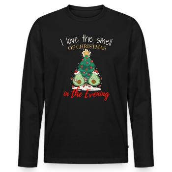 J’adore l’odeur de Noël le soir - T-shirt manches longues Premium bio Homme - noir - Devant - Nico (187cm)