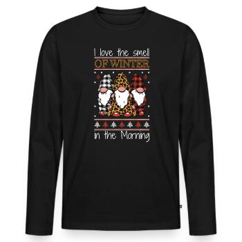 I love the smell of Winter in The Morning - Men's Premium Organic Long Sleeve Shirt - black - Front - Nico (187cm)