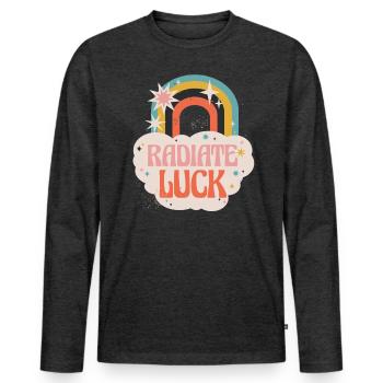 Radiate positivity Rainbow Dwarf Clouds - Men's Premium Organic Long Sleeve Shirt - heather anthracite - Front - Nico (187cm)