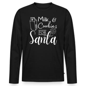Milk biscuits for Santa's winter offer - Men's Premium Organic Long Sleeve Shirt - black - Front - Nico (187cm)