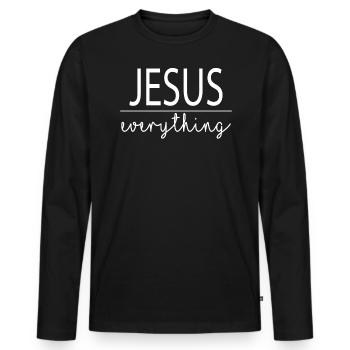Jesus Alles Glaube Bibel Orthodoxy Zitat - Männer Premium Bio Langarmshirt - Schwarz - Vorne - Nico (187cm)