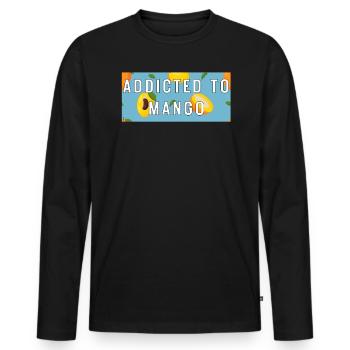 Addicted to Mango's favorite fruit pattern Summer - Men's Premium Organic Long Sleeve Shirt - black - Front - Nico (187cm)