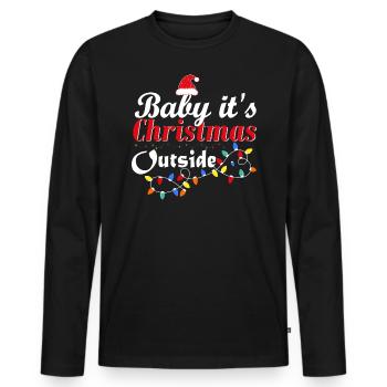 Bébé, c’est Noël à l’extérieur du - T-shirt manches longues Premium bio Homme - noir - Devant - Nico (187cm)