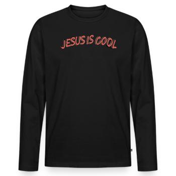 Jésus est cool Foi Bible Citation Église - T-shirt manches longues Premium bio Homme - noir - Devant - Nico (187cm)