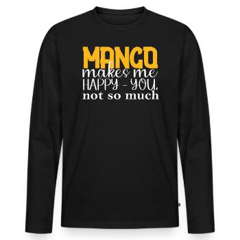 La mangue me rend heureux que tu n’en aies pas autant - T-shirt manches longues Premium bio Homme - noir - Devant - Nico (187cm)