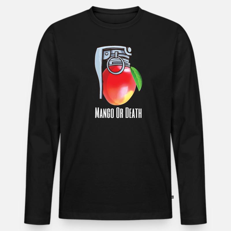 Mango eller dødsfruktelsker prank sitat - Premium økologisk langermet T-skjorte for menn - svart
