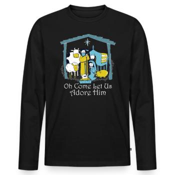 Oh, adorons-le, nouveau-nés - T-shirt manches longues Premium bio Homme - noir - Devant - Nico (187cm)