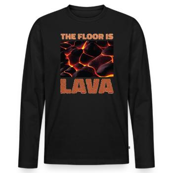 The soil is Lava Mountain Fire Magma Nature - Men's Premium Organic Long Sleeve Shirt - black - Front - Nico (187cm)