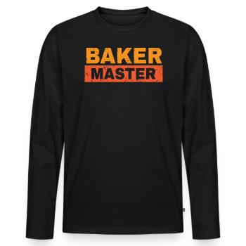 Bäckermeister Cook Chef Kekse Weihnachtsteig - Männer Premium Bio Langarmshirt - Schwarz - Vorne - Nico (187cm)
