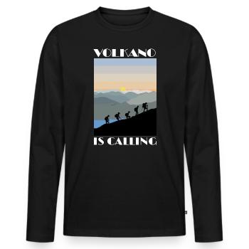 Volcano calls lava migration mountain fire magma - Men's Premium Organic Long Sleeve Shirt - black - Front - Nico (187cm)