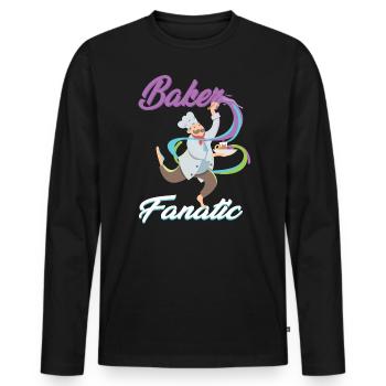 Baker Fanatic Cook Chef Cookies Christmas Magic - Men's Premium Organic Long Sleeve Shirt - black - Front - Nico (187cm)