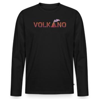 Volcano calls lava migration mountain fire magma - Men's Premium Organic Long Sleeve Shirt - black - Front - Nico (187cm)