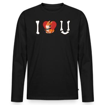 J’adore Corgi Bones Heart Puppy Pet Citation - T-shirt manches longues Premium bio Homme - noir - Devant - Nico (187cm)