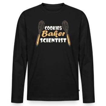 Сookie Baker Scientist Cook Weihnachtsschneebesen - Männer Premium Bio Langarmshirt - Schwarz - Vorne - Nico (187cm)