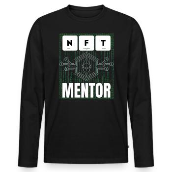 NFT Mentor Nicht Fungibles Token Für Virtuelles - Männer Premium Bio Langarmshirt - Schwarz - Vorne - Nico (187cm)
