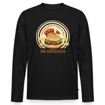 A burger chain is more stable than the blockchain - Men's Premium Organic Long Sleeve Shirt - black - Front - Nico (187cm)
