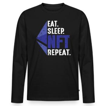 Ich Schlafe NFT Wiederholt Token Virtuelle - Männer Premium Bio Langarmshirt - Schwarz - Vorne - Nico (187cm)