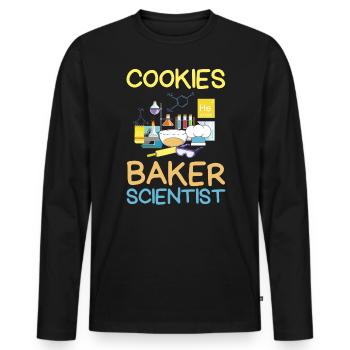 Cookies Boulanger Scientifique Chimie Ustensiles de cuisine - T-shirt manches longues Premium bio Homme - noir - Devant - Nico (187cm)
