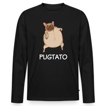 Pugtato Hunderasse Fettes Haustier Witz Humor - Männer Premium Bio Langarmshirt - Schwarz - Vorne - Nico (187cm)