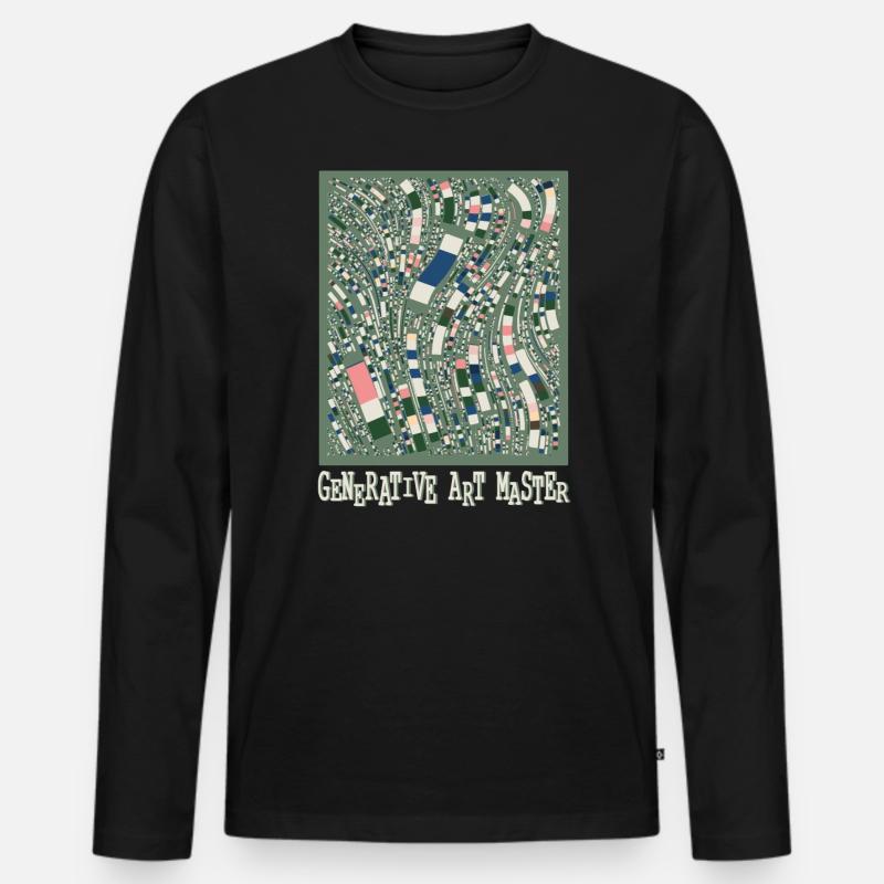 Generativer Kunstmaster-Programmierbildcode - Männer Premium Bio Langarmshirt - Schwarz