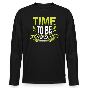 Time for dreams with rose-colored glasses - Men's Premium Organic Long Sleeve Shirt - black - Front - Nico (187cm)