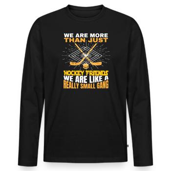 Nous sommes plus que de simples amis du hockey Bâtons de hockey - T-shirt manches longues Premium bio Homme - noir - Devant - Nico (187cm)