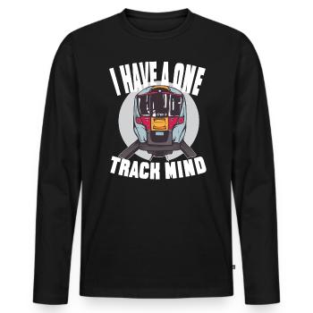 J’ai une piste unique - T-shirt manches longues Premium bio Homme - noir - Devant - Nico (187cm)