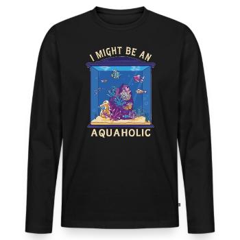 Je pourrais être une citation Aquaholic Aquarium Fish - T-shirt manches longues Premium bio Homme - noir - Devant - Nico (187cm)