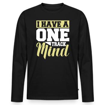 Ich Habe Eine One -Track - Männer Premium Bio Langarmshirt - Schwarz - Vorne - Nico (187cm)