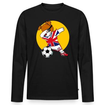 Uniformes britanniques de football britannique Jack Russell Terrier - T-shirt manches longues Premium bio Homme - noir - Devant - Nico (187cm)
