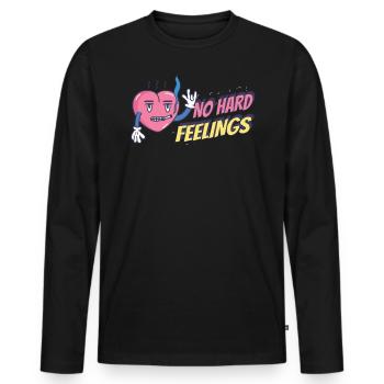 Pas de rancune blague humour fumée de cigarette - T-shirt manches longues Premium bio Homme - noir - Devant - Nico (187cm)