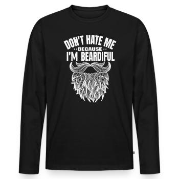 Ne me haïssez pas parce que je fais un cadeau bartierer - T-shirt manches longues Premium bio Homme - noir - Devant - Nico (187cm)