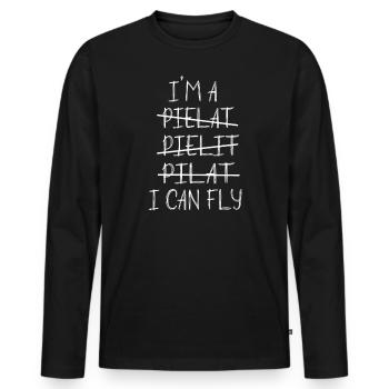 Ich bin ein Pilot, ich habe getrunken - Männer Premium Bio Langarmshirt - Schwarz - Vorne - Nico (187cm)