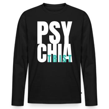 Hôpital psychiatrique de psychiatrie - T-shirt manches longues Premium bio Homme - noir - Devant - Nico (187cm)