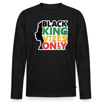 Black King only resonates with traditions - Men's Premium Organic Long Sleeve Shirt - black - Front - Nico (187cm)