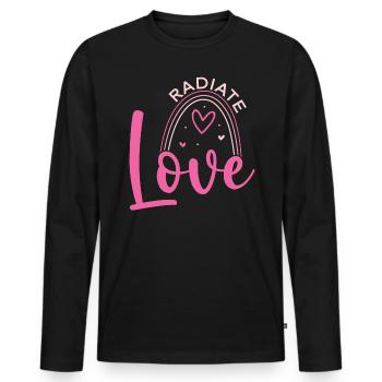 Strahlen Liebe Sich Selbst Urlaub Liebe Pink - Männer Premium Bio Langarmshirt - Schwarz - Vorne - Nico (187cm)