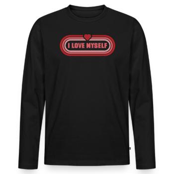 Ich Liebe Mich Herz Liebe Zitat Seelenverwandte - Männer Premium Bio Langarmshirt - Schwarz - Vorne - Nico (187cm)