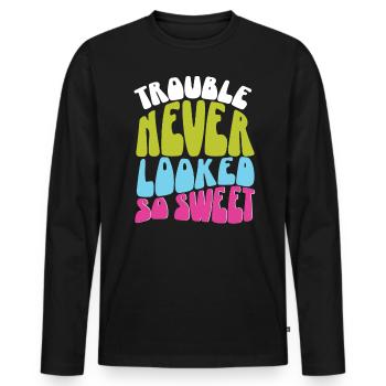 Anger never looked so sweet quote gift - Men's Premium Organic Long Sleeve Shirt - black - Front - Nico (187cm)