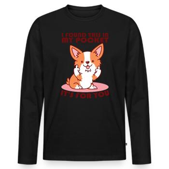 Ich Habe Das In Meiner Tasche Gefunden - Männer Premium Bio Langarmshirt - Schwarz - Vorne - Nico (187cm)