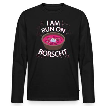 Liebes Regenbogen-Einhorn-Rosa-Stern - Männer Premium Bio Langarmshirt - Schwarz - Vorne - Nico (187cm)