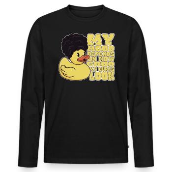 My mood depends on it - Men's Premium Organic Long Sleeve Shirt - black - Front - Nico (187cm)