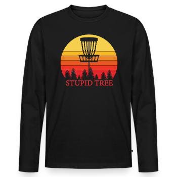 Dummer Baum Fliegender Disc Golf Frisbee Hobby - Männer Premium Bio Langarmshirt - Schwarz - Vorne - Nico (187cm)