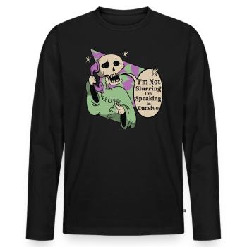 I'm not slippy, I speak in italics - Men's Premium Organic Long Sleeve Shirt - black - Front - Nico (187cm)
